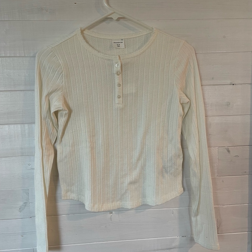 Abercrombie Kids Ivory Textured Henley